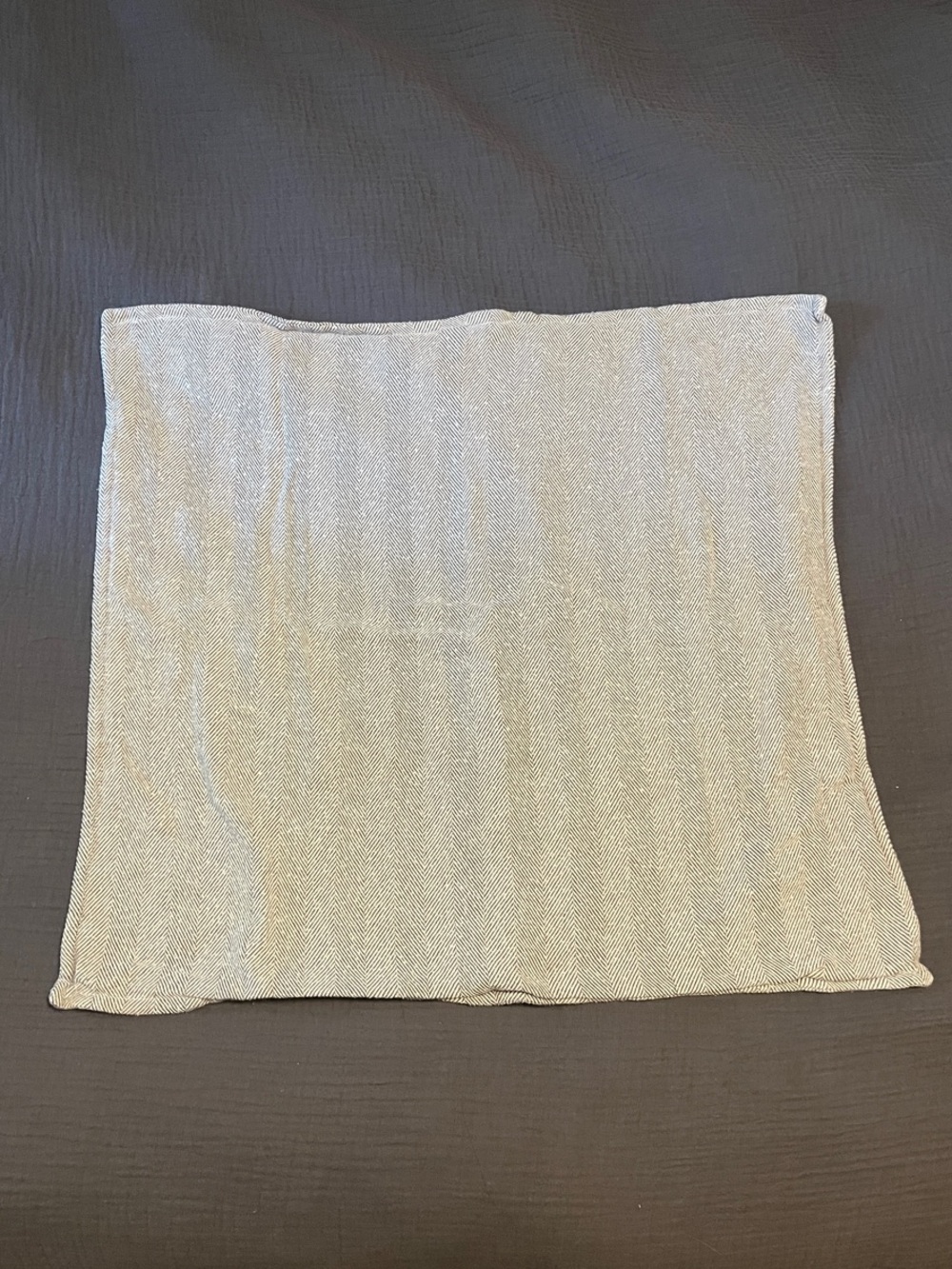 Set of Flannel Gray Herringbone Euro Shams